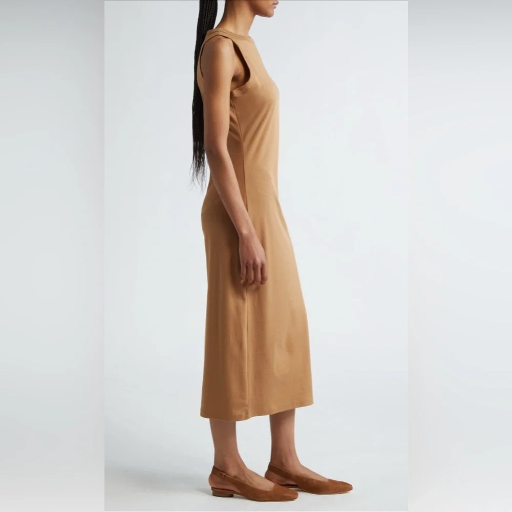 ELIZABETH AND JAMES Long Camel Sleeveless Dress Minimalist A-line Size S